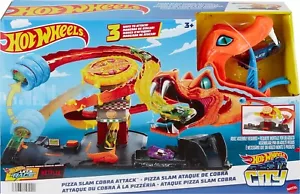 Hot Wheels City Toy Car Juego de Pista Pizza Slam Cobra Attack Juego Cola de Serpiente Nuevo - Imagen 1 de 5