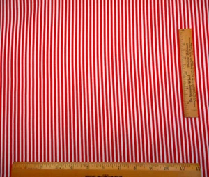 Quilt Fabric By The Yard Red & White Christmas Stripes  1/8" Premium Cotton #39 - Picture 1 of 1