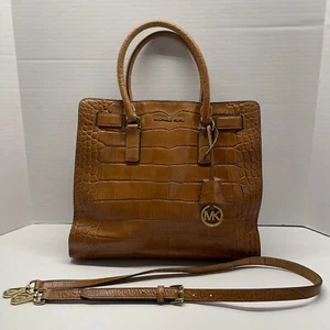 Michael Kors große braune Kroko-Prägung Leder Dillon Satchel Tasche Handtasche - Bild 1 von 23