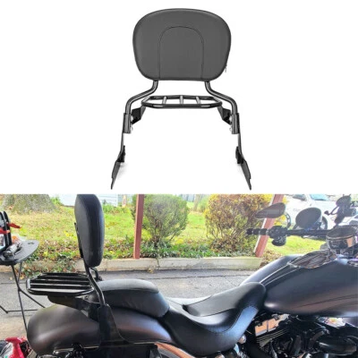 Portaequipajes Sissy Bar con respaldo negro brillante para Harley Breakout FXSB CVO FXSE Foto 1 de 4