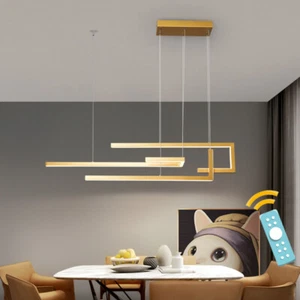 Kitchen Lamp LED Pendant Light Gold Chandelier Lighting Shop Ceiling Light 150cm - Picture 1 of 7