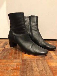 By Far Sofia Black Genuine Leather Ankle Boot Women's 39 - Picture 1 of 6