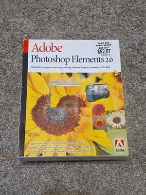 New Retail Big Box w/Manuals Adobe Photoshop Elements 2.0 2002 - Image 1 of 4