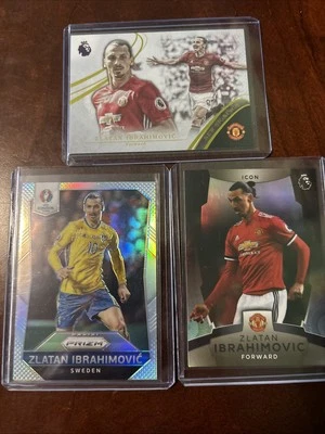 3x Card Zlatan Lot - Topps New Signings, Icon Refractor, 2016 Euro Silver Prizm - Image 1 of 4