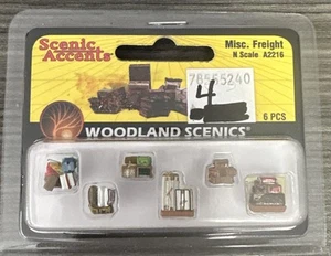 Woodland Scenics N Scale A2216 Misc. Freight 6 PC CC - Picture 1 of 2