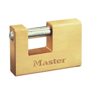 Master Lock Rectangular 63Mm Solid Brass Body Shutter Padlock MLK606 - Picture 1 of 3