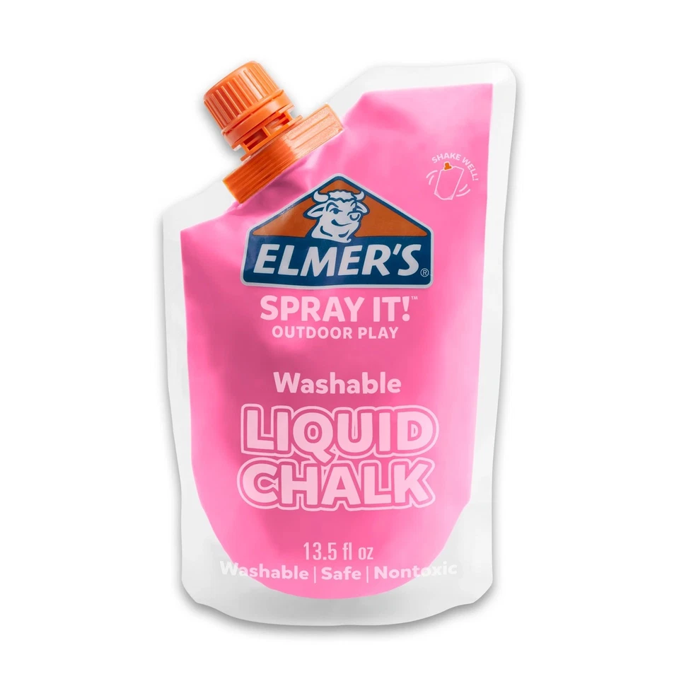 Bolsa de tiza líquida lavable para exteriores Elmer's Spray It 18 unidades rosa  Foto 1 de 4