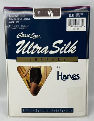 Pantimedias Hanes Ultra Silk Shapers de Colección Años 90 Talla EF Apenas Hay Sandalia Nuevas Foto 1 de 4