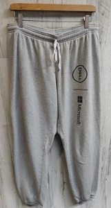 Jogger Sweatpants with Microsoft Dell Logo Men's Medium to Large Read Gray - Picture 1 of 4
