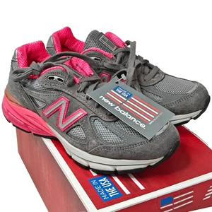 New Balance 990v4 W990GP4 Running Shoes Leather Gray Pink Womens Size 6 Narrow - Picture 1 of 7