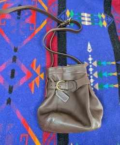 Vintage Coach 4156 Soho Belted Crossbody Bucket Bag Leather Dark Brown - Picture 1 of 11