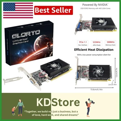 Glorto GeForce GT 610 2GB Low Profile Graphics Card – Boost Your PC’s Perform... - Image 1 of 4