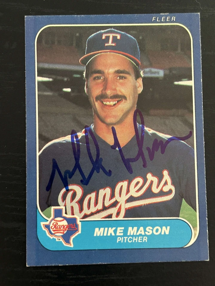 Mike Mason Autograph Signed 1986 Fleer Texas Rangers - Image 1 of 1