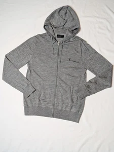 New Allsaints Merino Wool Gray Hoodie Size L - Picture 1 of 4
