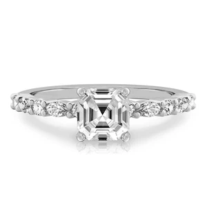Platinum Diamond Ring For Women Lab Grown Asscher 1.4 Carat IGI Certified PT950 - Picture 1 of 10