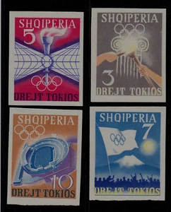 ALBANIA SCOTT# 730-733 MNH 18th OLYMPIC GAMES IMPERFORATE (CHANGED COLORS) - Picture 1 of 1