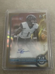 2021 Bowman U Ahmad Sauce Gardner 1ST BOWMAN GOLD LAVA RC AUTO /50 RARE C47 - Picture 1 of 1