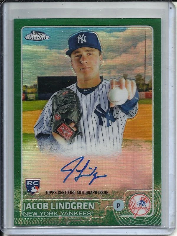 Jacob Lindgren 2015 Topps Chrome Green Refractor Autograph Rookie #57/99 - Image 1 of 1