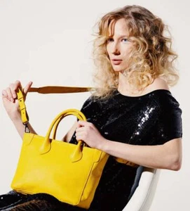 Bolso de hombro Alexel Italia con mango de cuero de grano rojo, cuero de vaca, dama Fa - Imagen 1 de 8