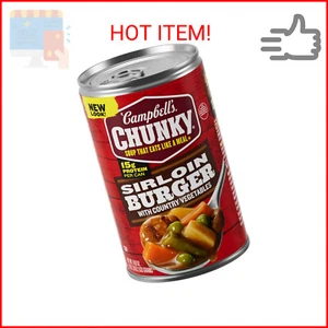 Campbell’s Chunky Soup, Sirloin Burger With Country Vegetables Beef Soup, 18.8 o - Picture 1 of 2