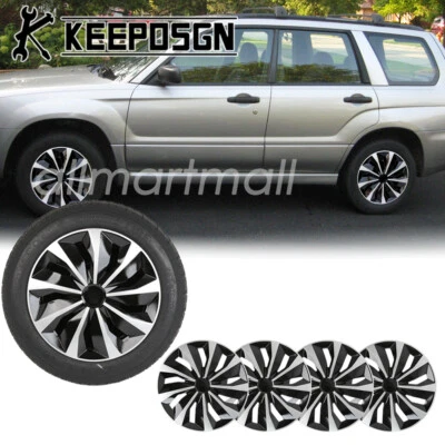 适用于斯巴鲁 Forester 16 英寸汽车轮胎轮毂盖轮辋盖 4 件套银色 — 第 1/4 张图片