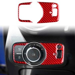 For Alfa Romeo Giulia 15-16 Headlight Switch Frame Cover Trim Red Carbon Fiber - Bild 1 von 9