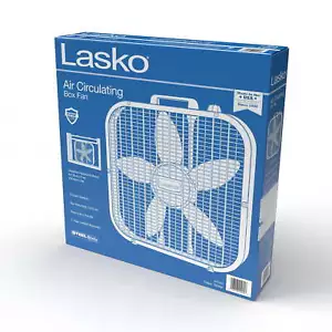 Lasko 20" Classic Box Fan with Weather-Resistant Motor, 3 Speeds, 22.5" H, White - Picture 1 of 7