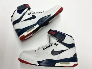2002 Nike Air Revolution white navy red sz 10 men leather shoes vtg 90’s hi - Picture 1 of 6