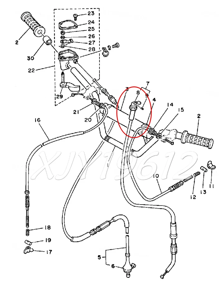 Choke Starter Cable For Yamaha Tri Moto 225 YTM225 1983-1986 - Image 1 of 1