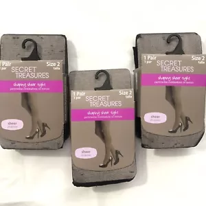 Lot Of 3 pairs Womens BLACK SHAPING SHEER TIGHTS Sheer 20 Denier SIZE 2 - Picture 1 of 4