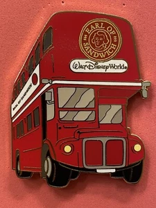 EARL OF SANDWICH 🇬🇧Double Decker Red Bus Pin LE 200 Downtown Disney Springs - Picture 1 of 2