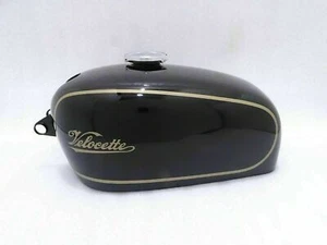VELOCETTE THRUXTON BLACK PAINTED GOLDEN PINSTRIP ALLOY ALUMINIUM PETROL TANK - Picture 1 of 9