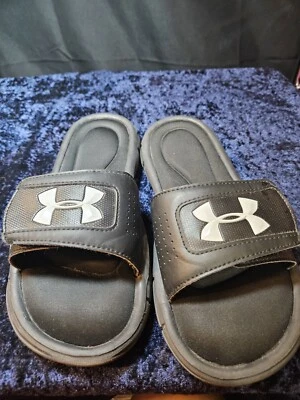 Under Armour Youth Slides Sandals Black  Size 6Y @C - Image 1 of 4