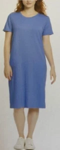 NWT JESSICA SIMPSON SOLID BLUE CRINKLE SS KNIT MIDI DRESS SZ XXL #E399 - Picture 1 of 3