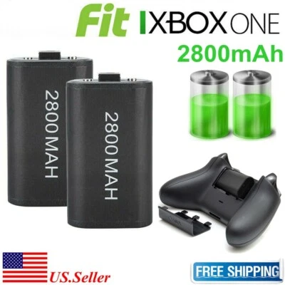 2x 2800mAh Rechargeable Battery With Charging Cbale For XBOX ONE Controller New - Image 1 of 4