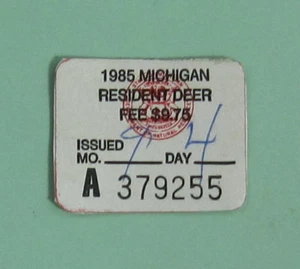 1985 Michigan DNR Resident Deer Hunting License Stamp...Free Shipping! - Picture 1 of 1