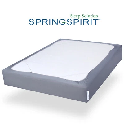 SPRINGSPIRIT Box Spring Cover with Smooth Elastic Woven Washable Gray Twin/Full/Queen/King