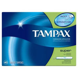 Tampax Super Absorbency Tampons Cardboard Applicator Leakguard 40ct Pack of 5 - Picture 1 of 2