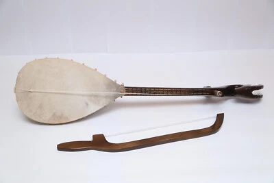 Lahuta Shqiptare Albanian Gusle Lute Lahutë Carved Goat, Folk Musical Instrument - Image 1 of 4