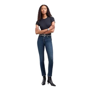 Madewell Stovepipe Jeans Dark Wash Blue Whiskered Damen Größe 24P - Bild 1 von 12