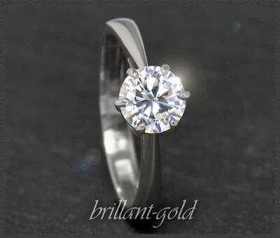 Diamant Ring, 1,26ct River D & Si Brillant, 585 Weißgold, Damen Solitär - Bild 1 von 4