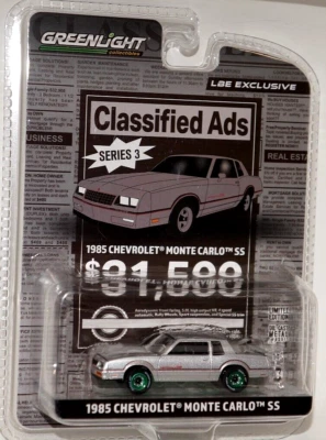 Greenlight Green Machine Chase 1985 Chevy Monte Carlo SS EXCLUSIVO PLATEADO Foto 1 de 2