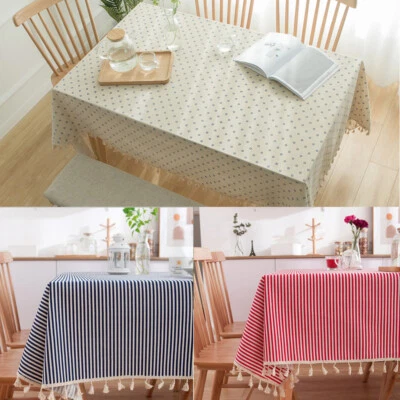 New Daisy Print Tablecloth Tablecloth Tassel Rectangle Table Cloth Cover Towel - Image 1 of 4