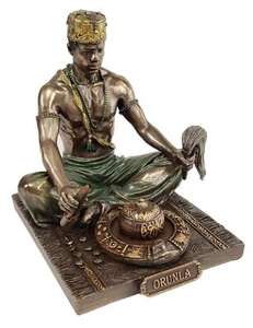 ORISHA ORUNLA Santeria God Destiny Divination African Statue Bronze Color Orula - Picture 1 of 6