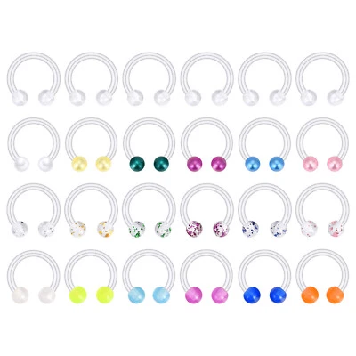10-34 PIEZAS 16G Anillo Tabique Transparente Herradura Nariz Aro Labio Piercing Traugs Pendientes Foto 1 de 4