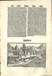 Antique map, Schonsperger/Schedel, 1496, Aquileya / Teruis - Picture 1 of 2