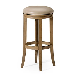 Maven Lane Bar Stool in Weathered Oak Finish w/Avanti Vegan Leather(Open Box) - Picture 1 of 6