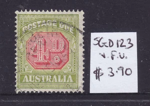 POSTAGE DUE:  4d  CARMINE & GREEN   SG D123  F.USED - Bild 1 von 1