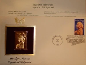 Marilyn Monroe Legends of Hollywood 1995 FDC w/22K Gold StampReplica w/NoAddress - Picture 1 of 1