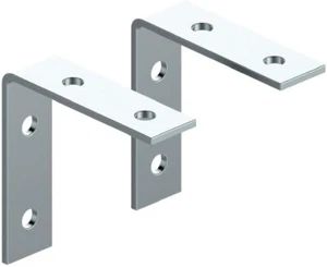 Coppia staffe porta mensole in acciaio, 104x104mm, portata 100kg a mensola - Bild 1 von 3